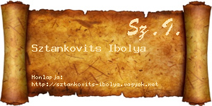 Sztankovits Ibolya névjegykártya